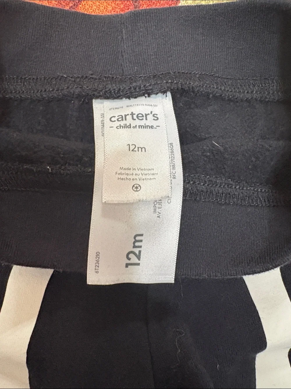 Carter's Black Jogger Pants with White Skeleton Bones